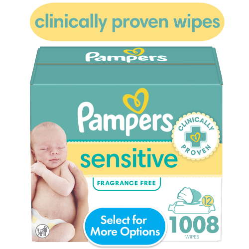 Pampers Sensitive Baby Wipes 12-Pack 1008 Wipes (Select for More Options)