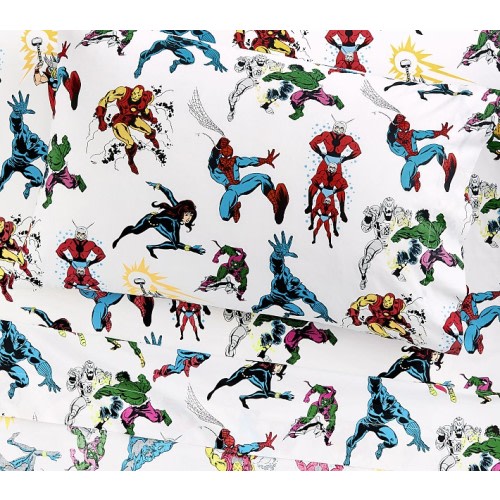 Marvel Heroes Glow-in-the-Dark Sheet Set & Pillowcases