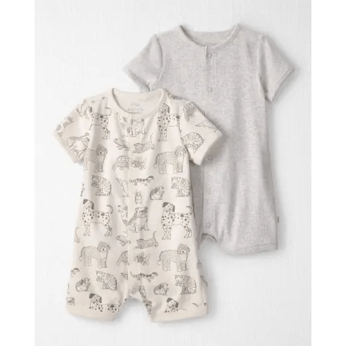 Baby 2-Pack Organic Cotton Rompers in Pet Print - Little Planet | Carter's