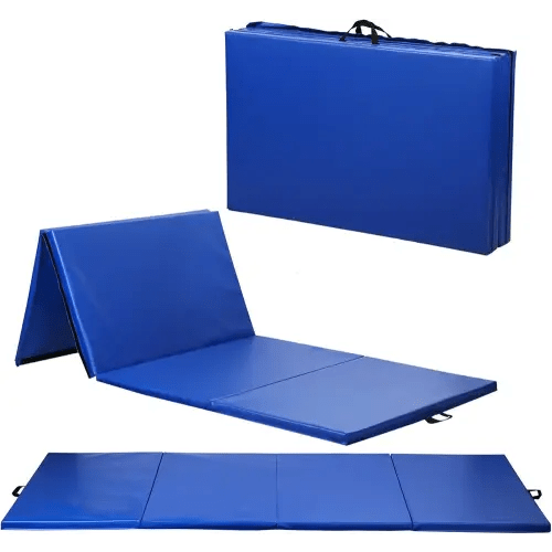 Tumbling Mats Gymnastics Tumbling Mats Foldable Foldable Yoga Mat Thick PU Leather Exercise Mat With Carrying Handles for home Workout outdoor Gymnastics Yoga Pilates