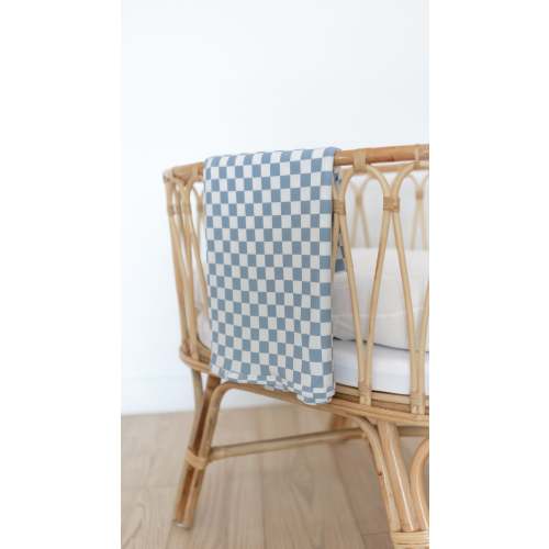 Infant Swaddle in Cornflower Blue Checkered