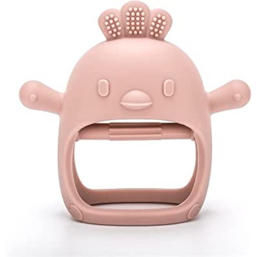 Teething Toys for Babies 0-6 6-12 Months Infant, MISLILI Never Drop Food Grade Silicone Baby Teether Toys, Prevent Choking & Odorless, Less Dust and Hair Adhesion, Baby Gift,Pink