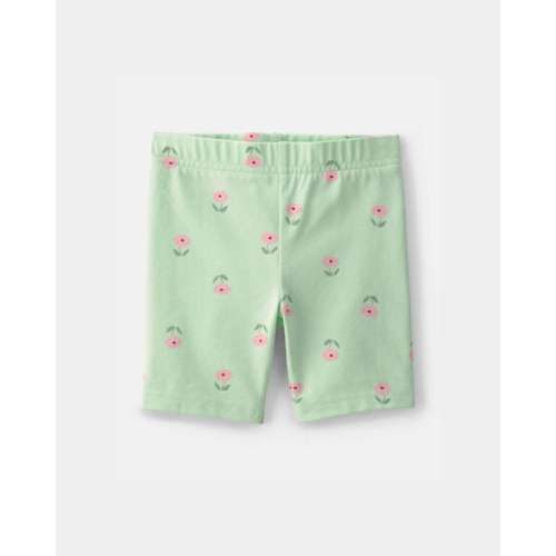 Toddler Girl Floral Bike Shorts - Green | Carter's