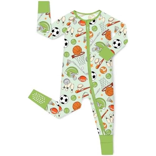 babee Reshinee Bamboo Viscose Baby Convertible Footie Pajama, Zipper Pajamas for Baby Boys & Girls, Sleep & Play Footed