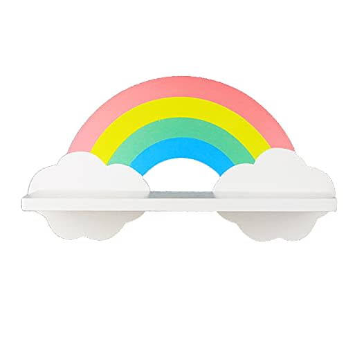 Haomian Kids Rainbow Shelves - Cloud Wall Shelf with Wooden Floating Cloud Design for Kids' Room, Baby Room & Bedroom