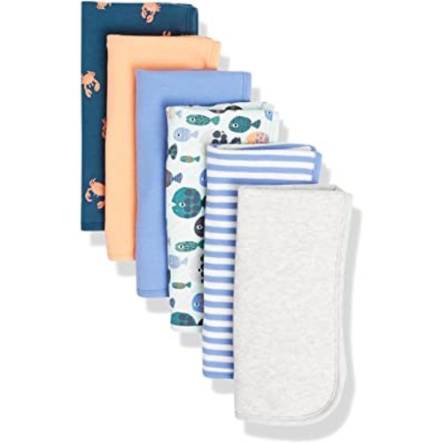Amazon Essentials Unisex Kids' Burp Cloths, Pack of 6