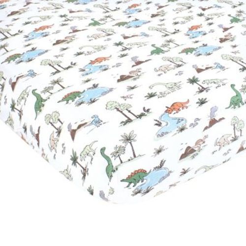 Hudson Baby Infant Boy Cotton Fitted Crib Sheet, Dinosaur Adventures, One Size