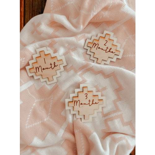 Southwestern Tile Infant Month Markers // Newborn Southwestern Decor // Western Baby Decor // Southwestern Baby // Western Baby Month Marker