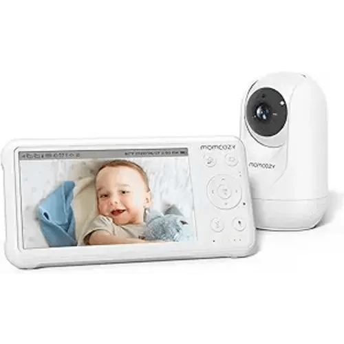 Momcozy Video Baby Monitor, 1080P 5" HD Baby Monitor with Camera & Wall Mount, Infrared Night Vision, 5000mAh Battery, 2-Way Audio, Temperature Sensor, Lullabies, 960ft Range, Ideal for New Moms, BM01