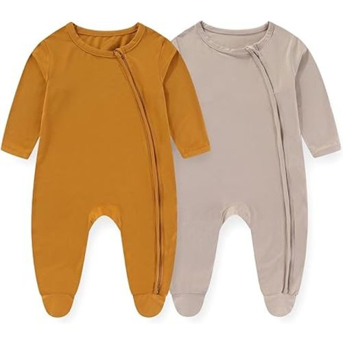 Unisex Rayon Made from Bamboo Solid Baby Boy Girl Footies Romper Infant Jumpsuit Comfort New born Outfit