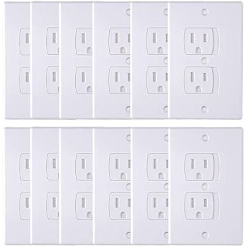 AUSTOR 12 Pack Baby Safety Electric Outlet Covers Baby Safety Self Closing Wall Socket Plugs Plate Alternate for Child Proofing
