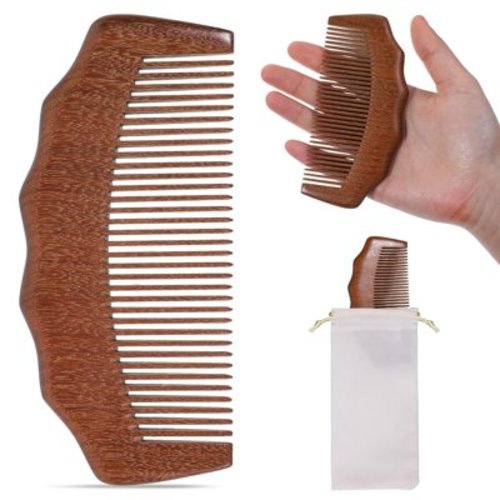 Zaoz Labor Comb Birthing Comb Birth Comb with Cloth Bag Birthing Comb for Labor Wooden Comb Sandalwood Comb Labor and Delivery Essentials Pregnancy Gift for Pregnant Women A418