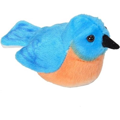 Wild Republic Audubon Birds Eastern Bluebird Plush with Authentic Bird Sound, Stuffed Animal, Bird Toys for Kids and Birders