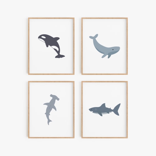 Ocean Animal Art Prints (Set of 4) – Flip The Script Studios