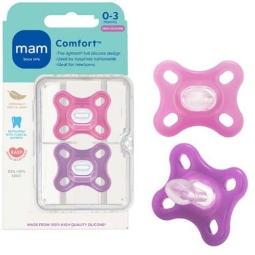 MAM Comfort Pacifiers 0+ - Girl - 2pk