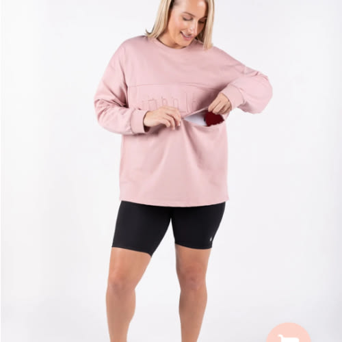Long Sleeve Boyfriend Feeding Tee (Dusty Pink) – The Milk Boutique
