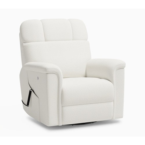 Lullaby Deluxe Recliner with Heat and Massage Heathered Chenille White
