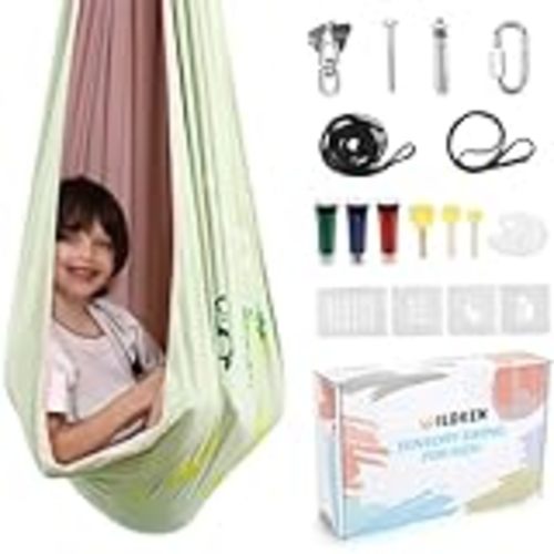 Amazon.com: Therapy Swing for Kids with Special Needs (Hardware Included) Sensory Swing Cuddle Swing Indoor Outdoor Kids Swing Adjustable Hammock for Children with Autism, ADHD, Aspergers(LightGreen) : Patio, Lawn & Garden