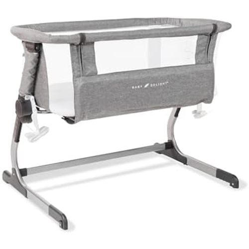 Baby Delight Beside Me Dreamer Bassinet | Bedside Sleeper | 7-Position Height Adjustment | Charcoal Tweed