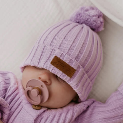 Little B's Ribbed Beanie - Violet