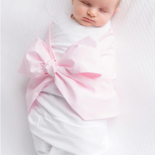 Bow Swaddle ® - Palm Beach Pink