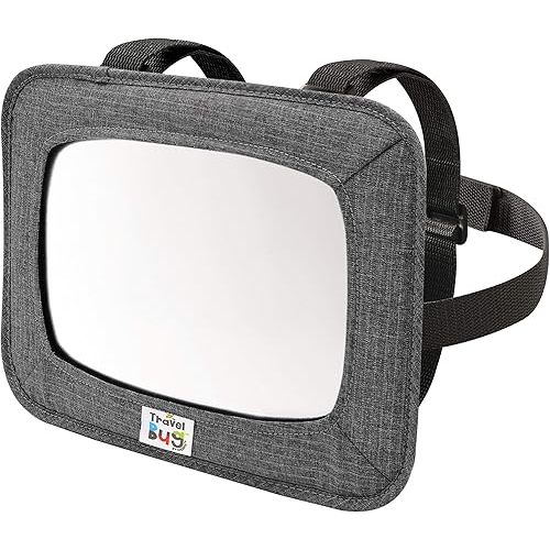 GoldBug Soft Sided Rear & Forward Facing Safety Mirror for Baby & Toddler - Shatter Resistant - Jumbo Baby Car Mirror