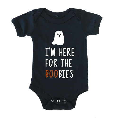 Here For The BOObies Graphic Bodysuit | Black