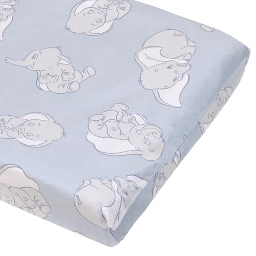 NoJo Disney Dumbo Purple Changing Pad Cover Sweet Little Baby Light Blue and White Super Soft Contoured