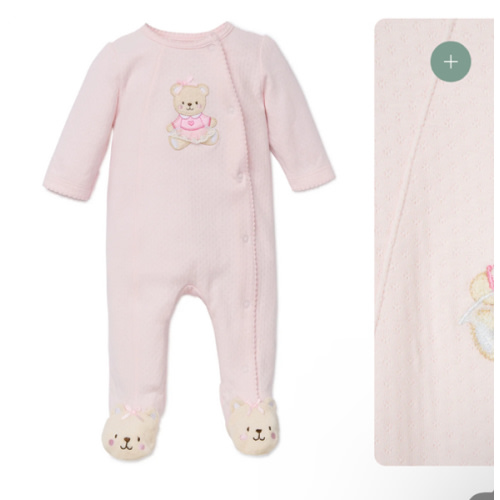 Pink Bear Footed One-Piece