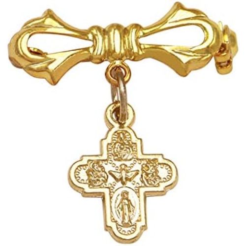 Rosemarie Collections Women's Religious Gift Four Way Cross Medal Petite Brooch Pin
