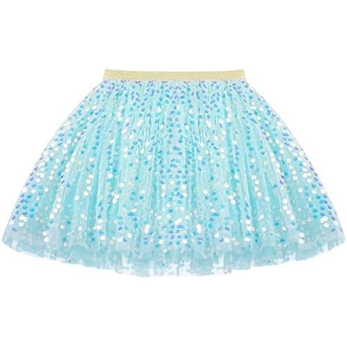 KEREDA Toddler Girls Layered Tutu Skirt Sparkling Sequin Tulle Dance Skirts