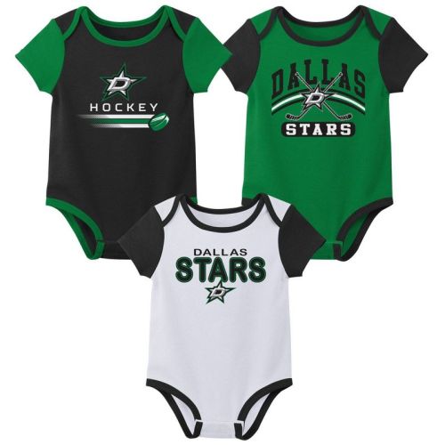 Nhl Dallas Stars Boys' 3pk Bodysuit - 6-9m