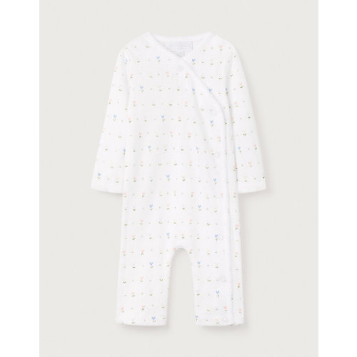 Organic Cotton Pointelle Love Bud Wrap Sleepsuit (0–9mths) | Baby Sleepwear | The White Company US