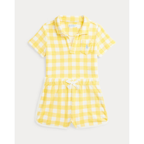 Gingham Terry Polo Shirt & Short Set