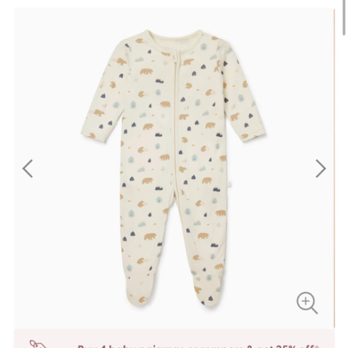 Bear Print Clever Zip Baby Pajamas | Organic Baby Clothes | MORI US