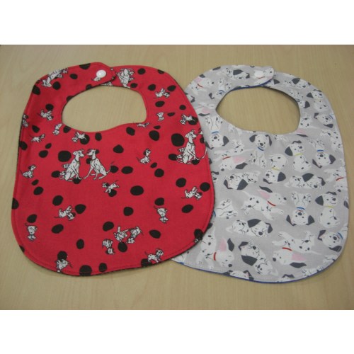 Dalmatians Dog baby bib made with licensed Disney 101 Dalmatians fabric, great shower or gender reveal gift for any boy or girl!