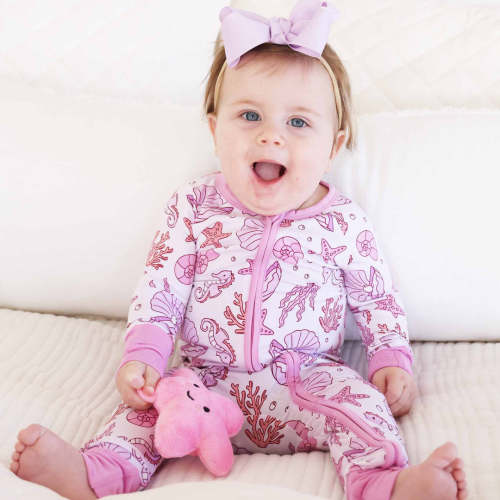 Tiny Tides Convertible Zip Romper | Pink