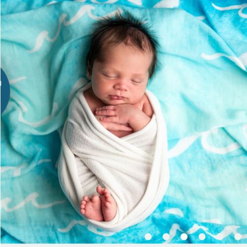 Nalu Muslin Swaddle Blanket - Coco Moon Hawaii