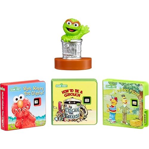 Little Tikes Story Dream Machine Oscar the Grouch & Friends Story Collection, Storytime Book Set, Books, Sesame Street, Audio Play Character, Learning Toy Gift Toddlers and Kids Ages 3+ Years