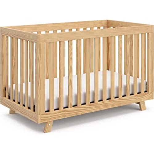 Storkcraft Beckett 3-in-1 Convertible Crib (Natural) – Converts from Baby Crib to Toddler Bed and Daybed, Fits Standard Full-Size Crib Mattress, Adjustable Mattress Support Base
