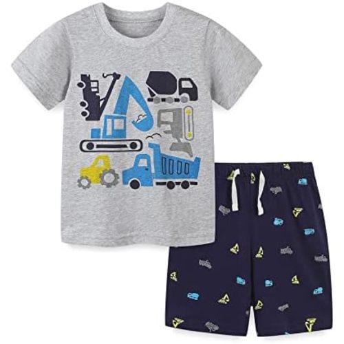 Toddler Boy Cotton Summer Short Sleeve T-Shirt and Short Set