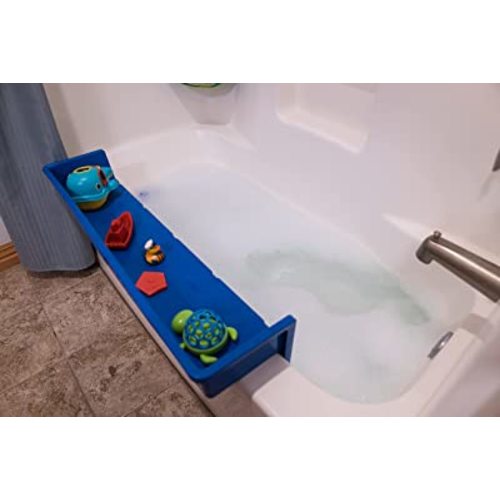 Amazon.com: Tub Topper® Bathtub Splash Guard Play Shelf Area -Toy Tray Caddy Holder Storage -Suction Cups Attach to Bath Tub -No Mess Water Spill in Bathroom -Fun for Toddlers Kids Baby : Toys & Games