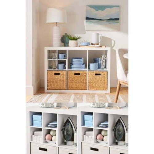 Better Homes & Gardens 6 Cube with 2 Better Homes & Gardens Quad Cube Inserts, White Texture