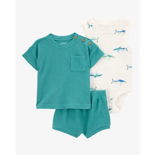 Baby 3-Piece Shark Outfit Set - Green - Carter's | Carter's