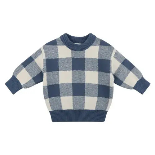 Bilbi Jumper Gingham Atlantic | Baby Bunting AU