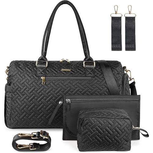 iniuniu Diaper Bag Tote, Large Diaper Baby Bag with Cosmetic bag Changing Pad, Multifunction Waterproof Travel Bag Mommy Bag, Black