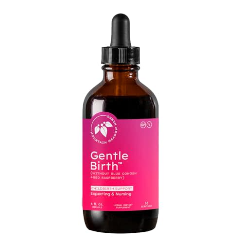 Mountain Meadow Herbs Gentle Birth for Birth Prep/Labor Prep, Fast Acting Liquid Herbal Extract for Childbirth Support w/o Blue Cohosh - 4oz