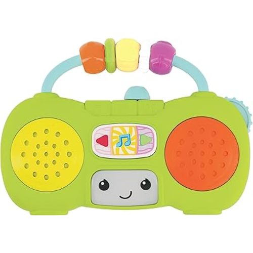 Infantino Music & Light Pretend Mini Boombox - Fine Motor Skills with Melodies & Sounds for Infants & Toddlers, 6M+