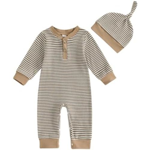 Newborn Baby Boy Romper Coming Home Outfit Infant Long Sleeve One Piece Jumpsuit Fall Winter Clothes