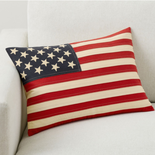 Pieced Flag Lumbar Pillow | Pottery Barn